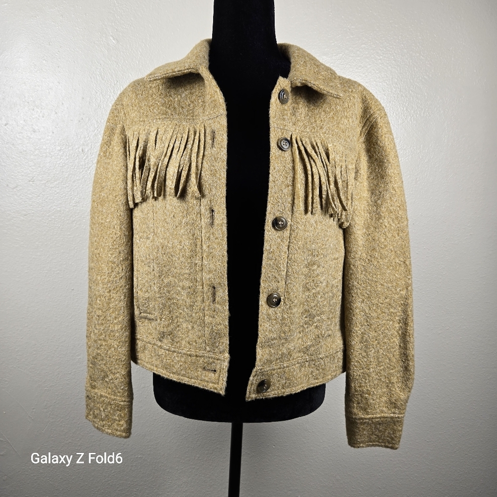 Chelsea‎ & Violet Tan Fringe Jacket Women’s XS 100% Polyester Boho Western NWT